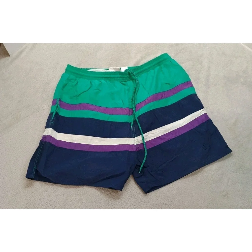 Vtg 90's Penguin Sport Men's Swim Trunks/Shorts Size Large Drawstring Board...